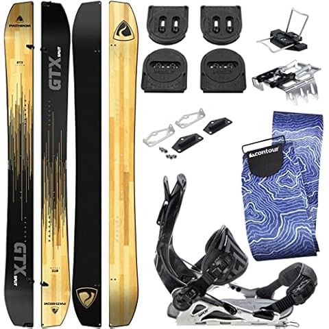 Pathron Snowboard Splitboard GTX Split inkl. Clips und Hooks + Bindung GT Alu Multientry Split + Voile Set + Contour Felle + Harscheisen (165 + Bindung L) Cover