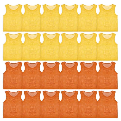 Image of Pinnies, Soccer Pennies for Youth & Adults, Scrimmage Vests 6 /12 /24 Pcs | Lightweight Mesh Practice Jerseys, Soccer Team Bibs for Sports, Blue, Red, Yellow, Orange