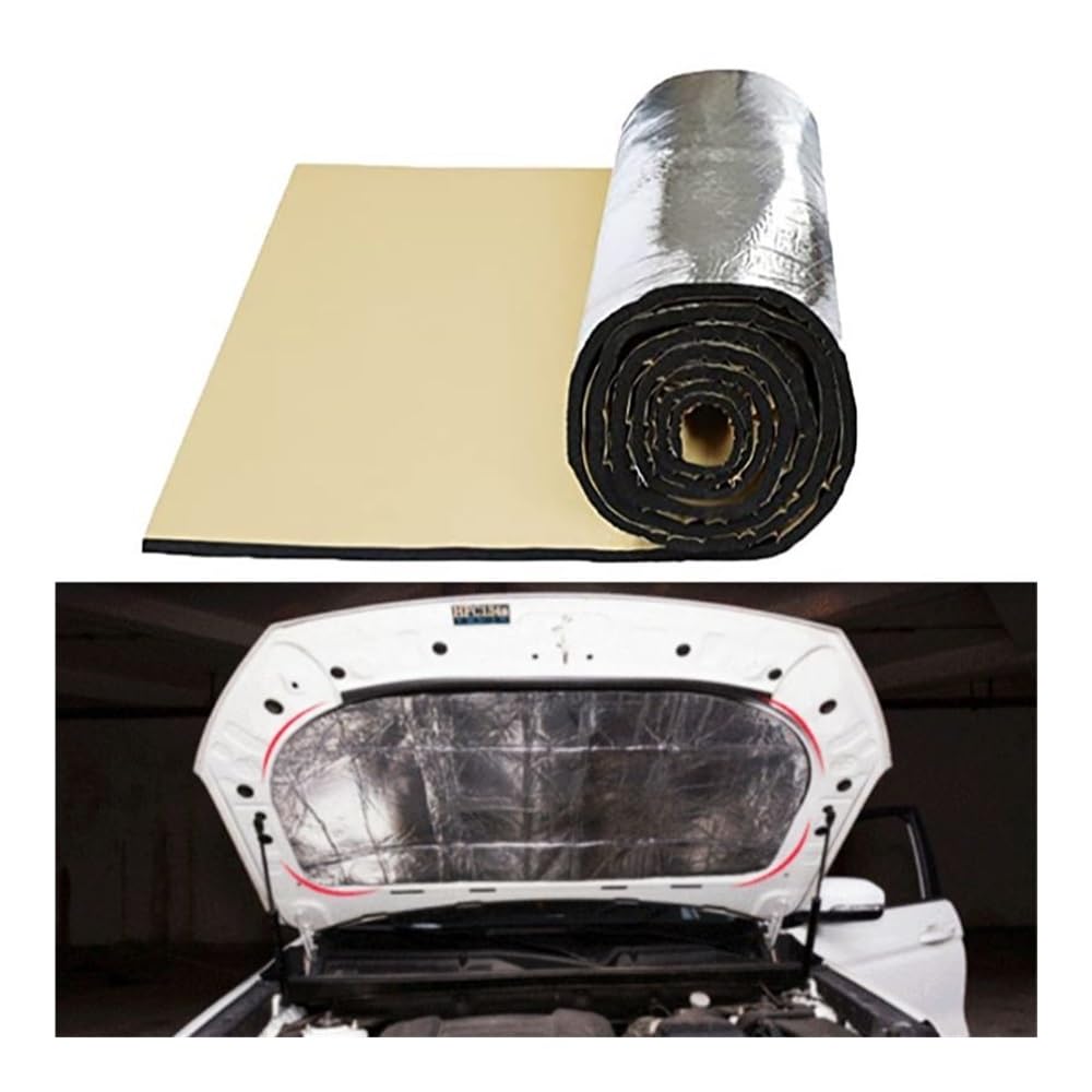 Aislamiento De AutomóViles 50X200Cm 5/10/15mm Auto Deadener Mat Ruido Motorkap Isolatie Deadening Voor Kap Motor Pegatina(10mm)