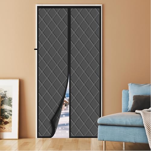 Magnetic Thermal Insulated Door Curtain, Fits Door Size 60