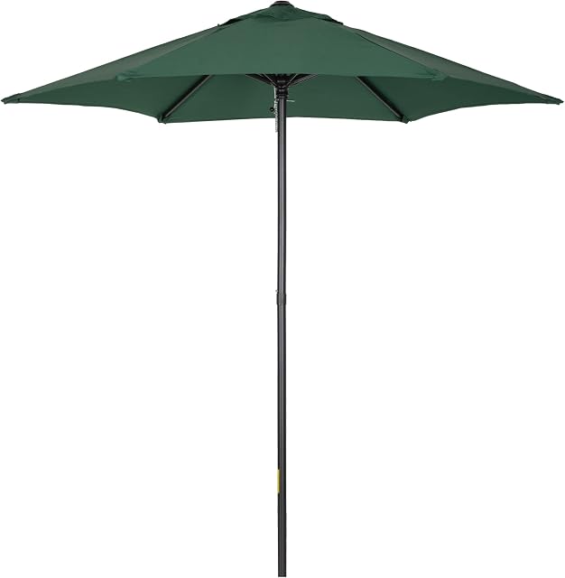 Outsunny 2m Patio Parasols Umbrellas, Outdoor Sun Shade with 6 Sturdy Ribs for Balcony, Bench, Garden