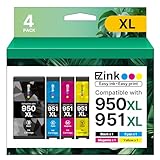 E-Z Ink Compatible Ink Cartridge Replacement for HP 950XL 951XL 950 XL 951 XL to use with OfficeJet Pro 8100 8610 8600 8615 8620 8625 276dw 251dw(1 Black, 1 Cyan, 1 Magenta, 1 Yellow, 4 Pack)