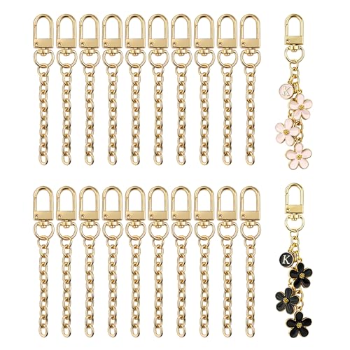 NCIWAN 20 PCS Keychain Making Kit Bag Charms Purse Charms for Handbags Silver Lobster Claw Clasps and Extender Chain Metal Keychain Clips DIY Craft Supplies Accessories Gift