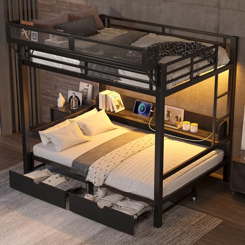 Harper & Bright Designs Heavy Duty Metal Bunk Bed Full...