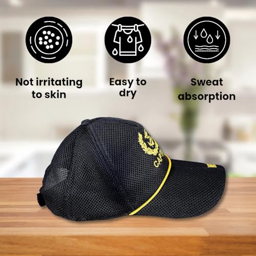 Image of Adjustable Caps | Uniform Accessory | Free Size Unisex Hat | Baseball Hats | Durable & Lightweight Comfortable Cap | Hat with Gold Embroidery Merchant Navy Cap