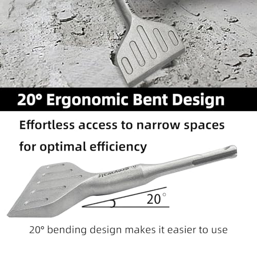 Greywolf SDS Plus Chisel Drill Bit, 3 Inch 20° Crank Angle Wide Bend Chisel, 40CrMo Alloy Floor Scraper, Tile Removal for SDS Plus Rotary Hammer Drill Attachment 8 Greywolf SDS Plus Chisel Drill Bit, 3 Inch 20° Crank Angle Wide Bend Chisel, 40CrMo Alloy Floor Scraper, Tile Removal for SDS Plus Rotary Hammer Drill Attachment - Image 8