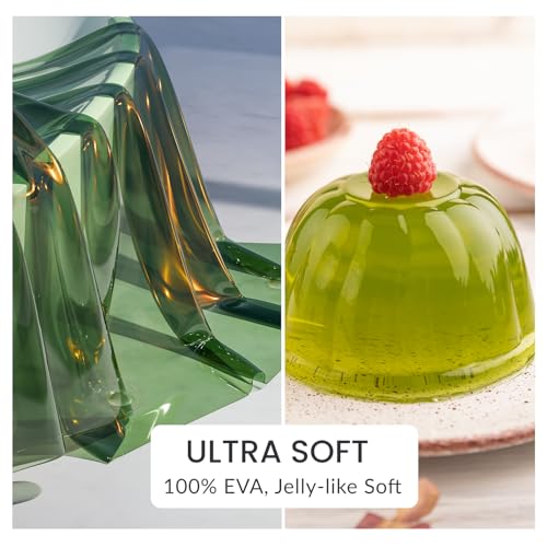 Image of AmazerBath Premium EVA Shower Curtain Clear Pine Green, Luxury Shower Curtain Dark Green Ultra Soft, Waterproof Bathroom Curtain with 3 Weighted Stones and 12 Grommets, Recyclable Packaging