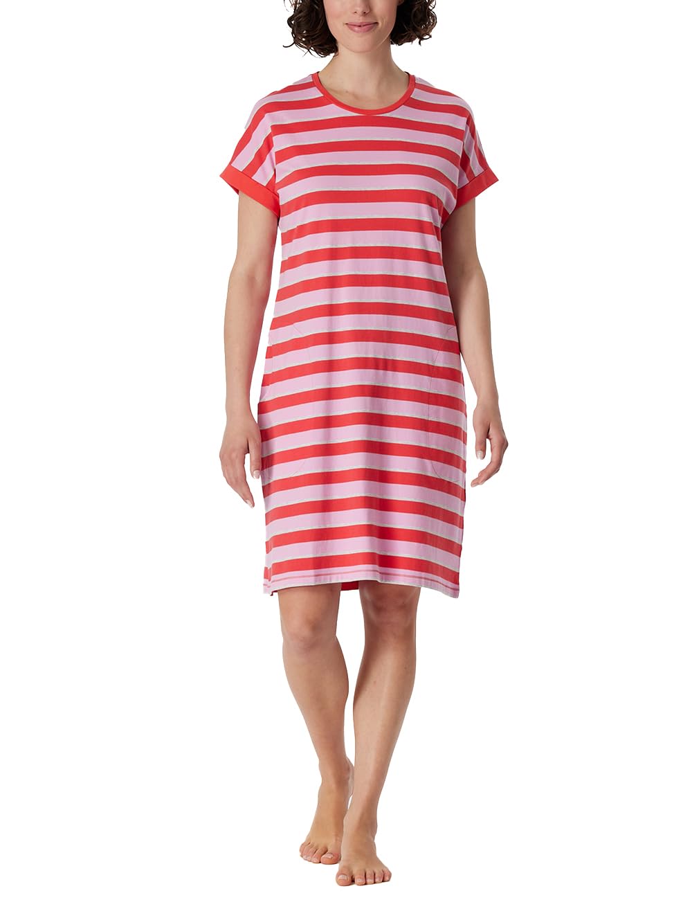 Schiesser Damen Nachthemd Bigshirt Kurzarm mit Taschen - Nachtwäsche