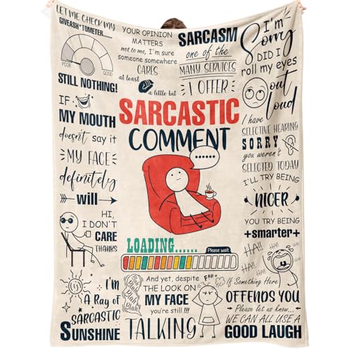 Flpoxzd Funny Blanket Funny Birthday Gifts for Women White Elephant Gifts for Adults Funny Gifts for Friends Coworker Sarcastic Gift for Woman Sarcastic Comment Blanket 60x50