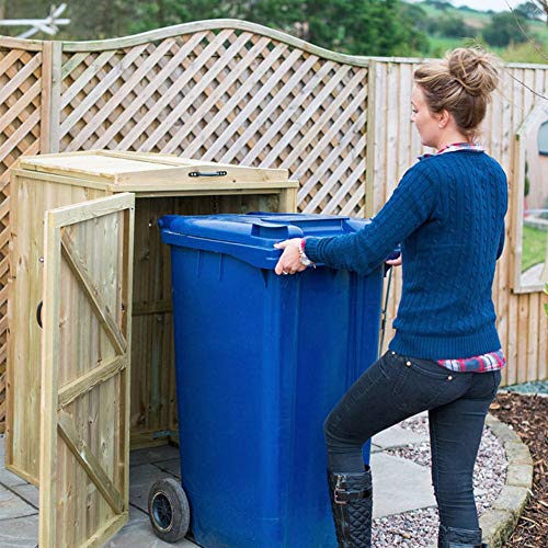 Garden Village Superior Single FSC Wooden Wheelie Bin Storage Garden