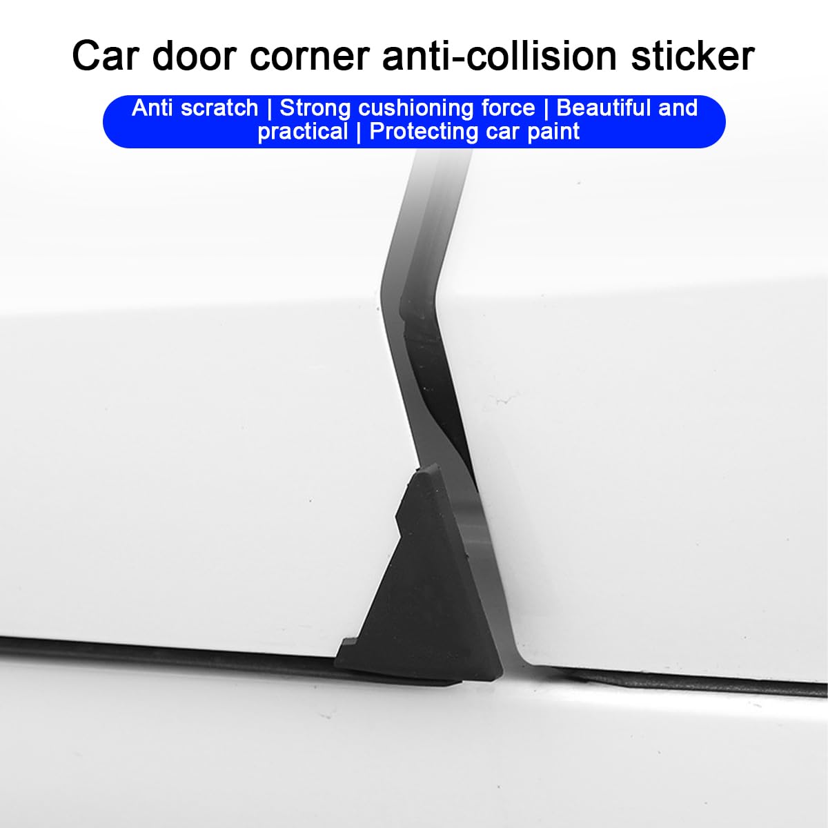 ZORTVUL Protezioni Angolo Portiera Auto 2 Pezzi - Antigraffio Antiumido Nero - Foto 2