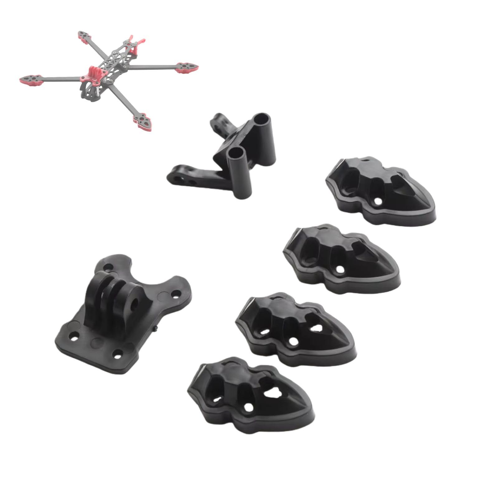 Photo 1 of Drone Frame Kit Compatible with MARK4 5–9 Inch FPV Racing Drone – 3D Printed Motor and Antenna Base Spare Parts, Durable Lightweight Design for RC FPV Drone Builds (BLACK)