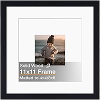 Vista 76 de KINLINK Marco de Fotos 11x14 Natural, Marco de Madera Maciza 11x14 con Plexiglás Acrílico para Fotos 5x7/8x10 Con Paspartú, Exhibición de Mesa