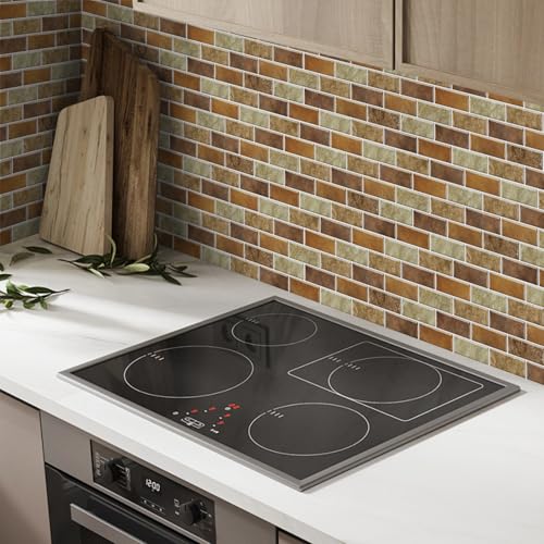 Baldosas Adhesivas Pared Amarillo Blanca Azulejos Adhesivos Cocina PVC Autoadhesivo Vinilos de Pared Decorativos Azulejos Adhesivos Baño Impermeable Azulejos Adhesivos Extraíble 15x30cm/2pcs