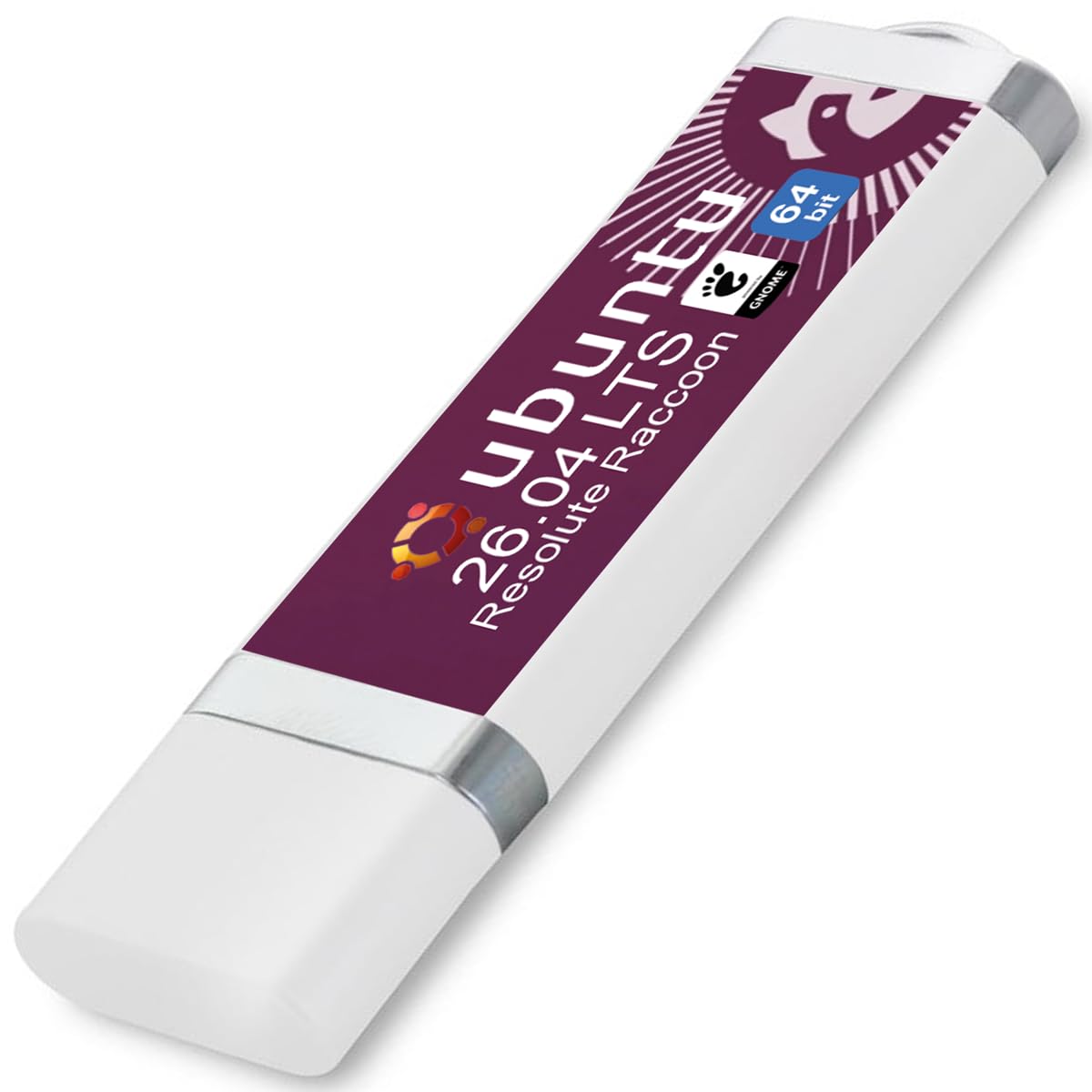 USB-Stick mit Ubuntu 26.04 LTS "Resolute Raccoon" 64 Bit – Linux Betriebssystem – fertig zum Installieren oder live ausprobieren