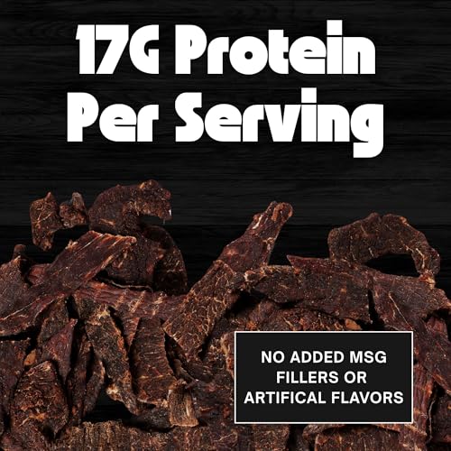Image of No Mans Land Slow-Dried Beef Jerky | Smoked & Seasoned Jerky Strips | High Protein, Low Carb Beef Snack | Gluten Free - MILD (3oz)