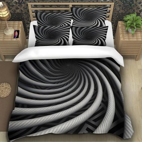 Housse de couette 3D avec fermeture éclair cachée pour lit double 200x200