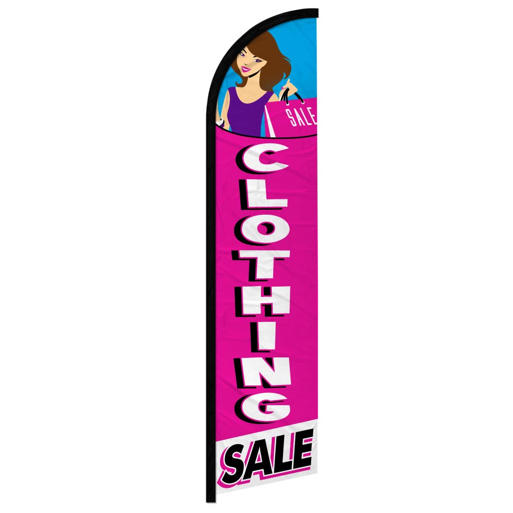 Clothing Sale Windless Banner Advertising Flag - Perfect for Retailers, Businesses, Stores, Shops