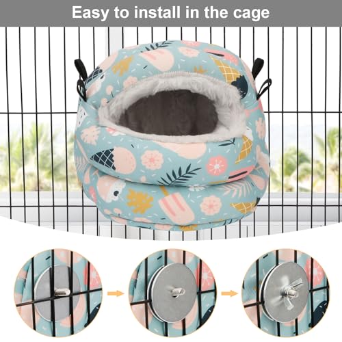 Bird-Nest-House-Winter-Warm-Bird-Bed-Hanging-Hammock-Snuggle-Hut-for-Parakeets-Budgies-Cockatiels-Conures-Quaker-Parrot-Small-Blue