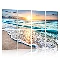 YPY Art Acoustic Panels Self Adhesive: Beach Wall Art Sound Proof Panel Decorative Acoustic Panels Acoustical Treatment for Recording Studio 8 Pack 48x32 Inches