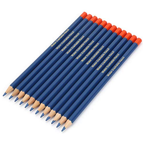 12 lápices de color azul con cuerpo de madera miniatura 7