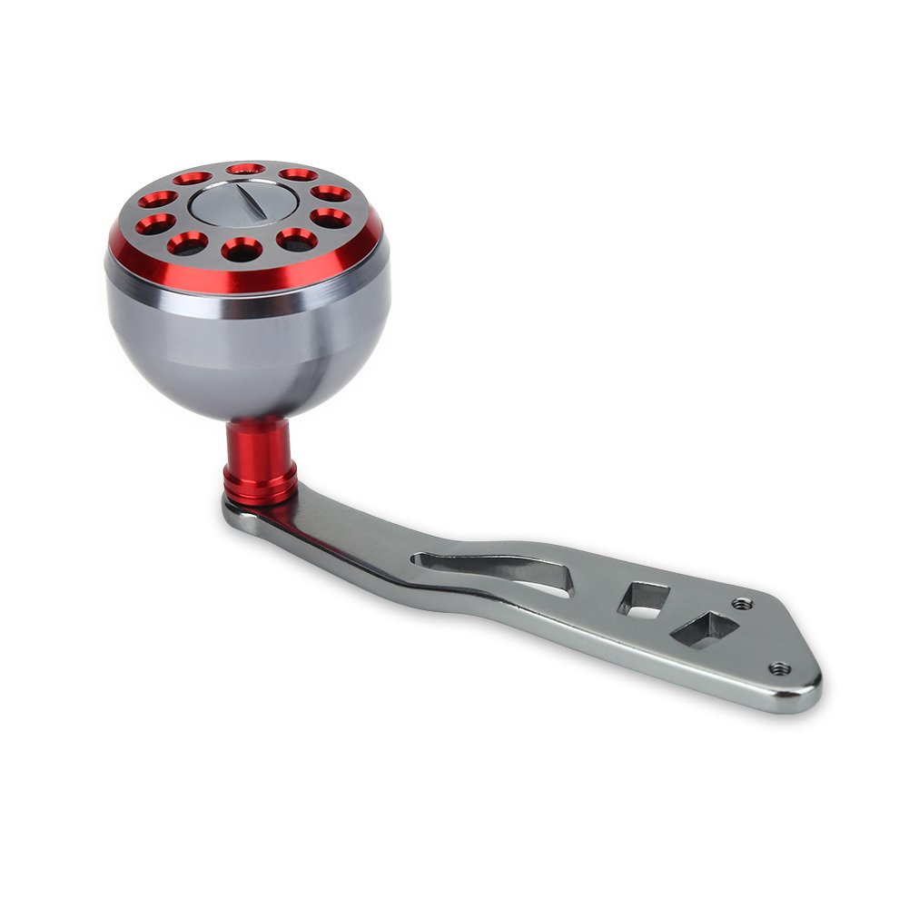 Manopola di ricambio per mulinello in metallo resistente, maniglia per mulinello da pesca, parte per Abu Round Baitcast (rosso) manopole di alimentazione Abu Garcia Power manopola per baitcaster