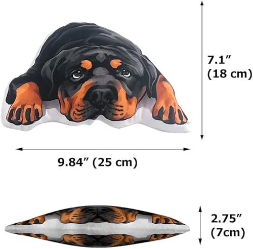 Miniatura 8 de WIRESTER Almohada de terciopelo de forma suave de 9.84 pulgadas, almohada de sofá, cojín decorativo para oficina en casa, perro bulldog inglés