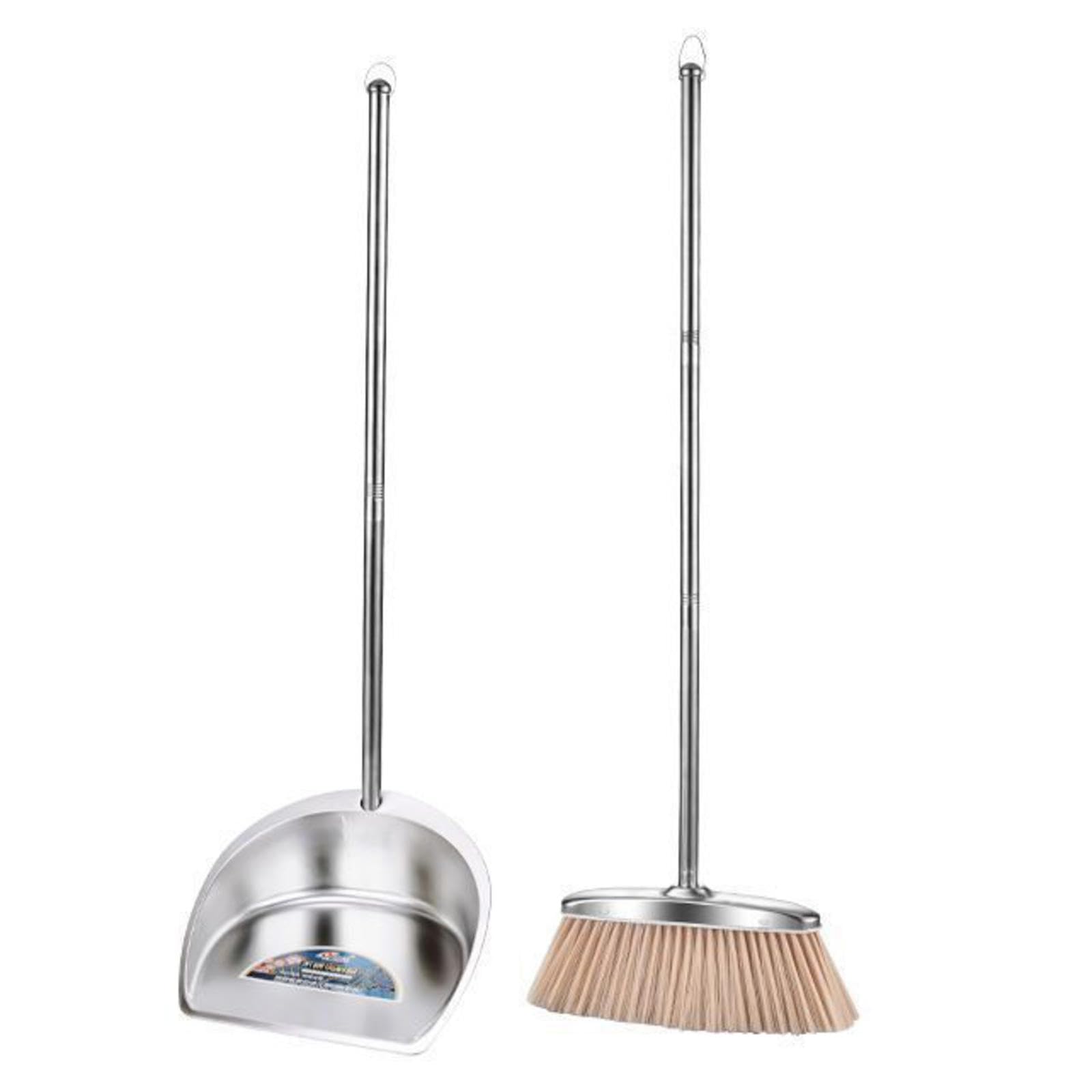 NIBHZ Juego de Escoba y Recogedor para El Hogar, Escoba Vertical y Recogedor con Mango Largo, Recogedor de Acero Inoxidable Resistente con Juego Combinado de Escoba,B