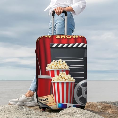 Movie Night Essentials Suitcase Cover Fashion Luggage Covers Anti-Scratch Elastic Lightweight Protector For Travel Outdoor X-Large4