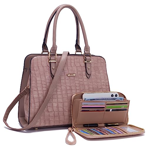 Image of Qiyuer Satchel Purses For Women Handbag And Wallet Set Tote Bag | Premium Vegan Leather,Matching Wallet,RFID Blocking,Work,Casual