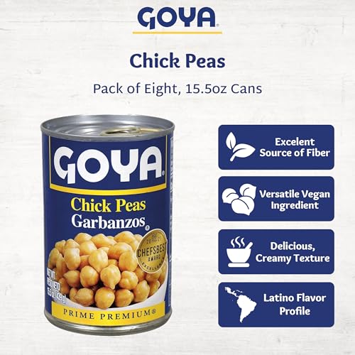 Image of Goya Foods Chick Peas, Garbanzo Beans, 15.5 Ounce (Pack of 8)