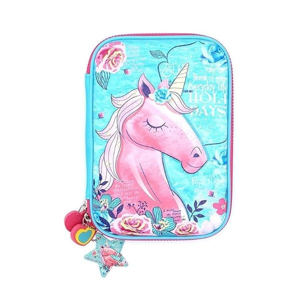 IBBI™ Unicorn Theme Embossed Canvas 3D Pencil Case - Kids Designer Pencil Pouch for Kids (Turquoise) (B0DFTN61TM) Amazon Price History, Amazon Price Tracker