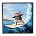 Stupell Industries Cool Surfer Mouse Blue Ocean Waves Surfboard, Design by Lucia Heffernan