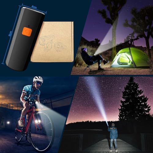 Fahrradlicht LED Set Fahrradbeleuchtung USB Wiederaufladbar Fahrradlampe IPX5 Wasserdichtes...
