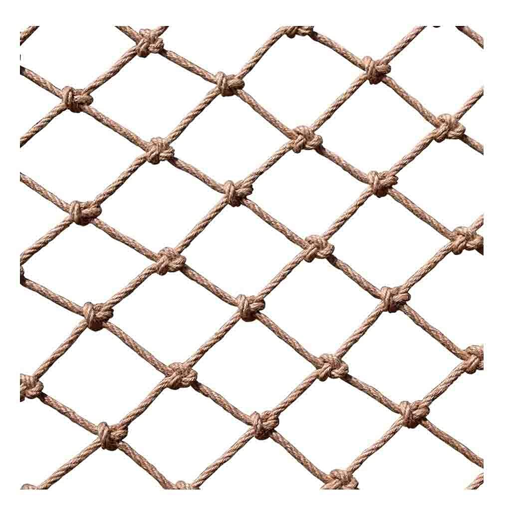 Outdoor-Kletternetz für Kinder – Sicherheits-Hanfseil, Fallnetz für Bäume, Balkone, Baumhäuser, Spielplätze – 6 mm, 4 x 4 m, Gartennetz