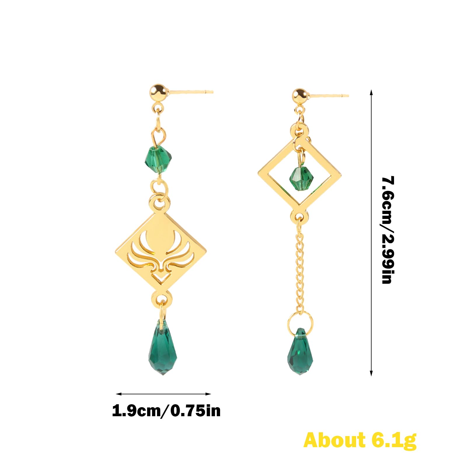 PQKL-party Genshin Impact Aretes de Mujer, Venti, Zinc, Dangle, Elegantes y Hermosos para Fans de Genshin Impact