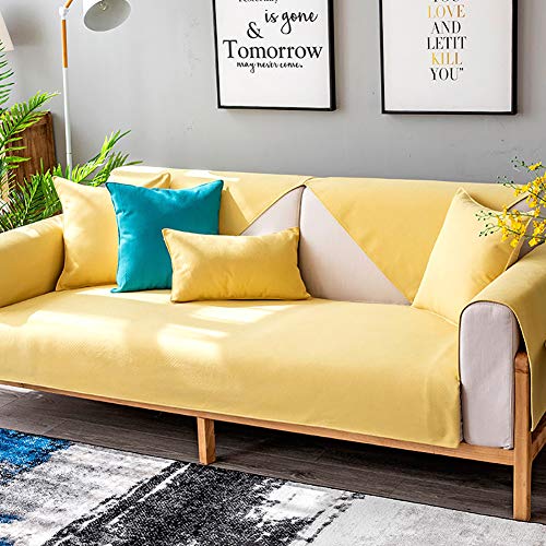 Topyl Anti-Slip Sofa Cover,Quilted Sectional Sofa Slipcover Furniture Protector Washable Couch Recliner Sold By Piece Yellow 110X240Cm(43X94Inch) #TOP1