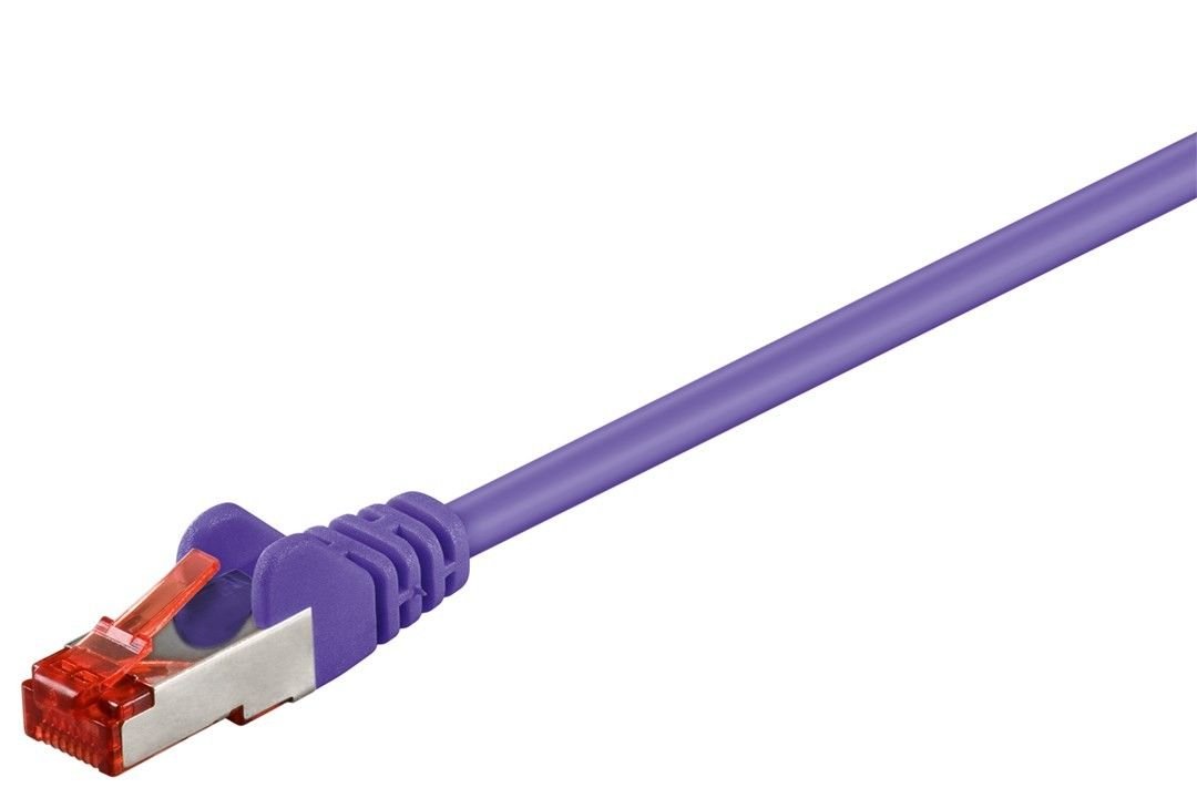 10er Set WireThinX Patchkabel CAT 6 S/FTP (PiMF) Netzwerk Kabel 2X RJ45, violett, 7,5 m