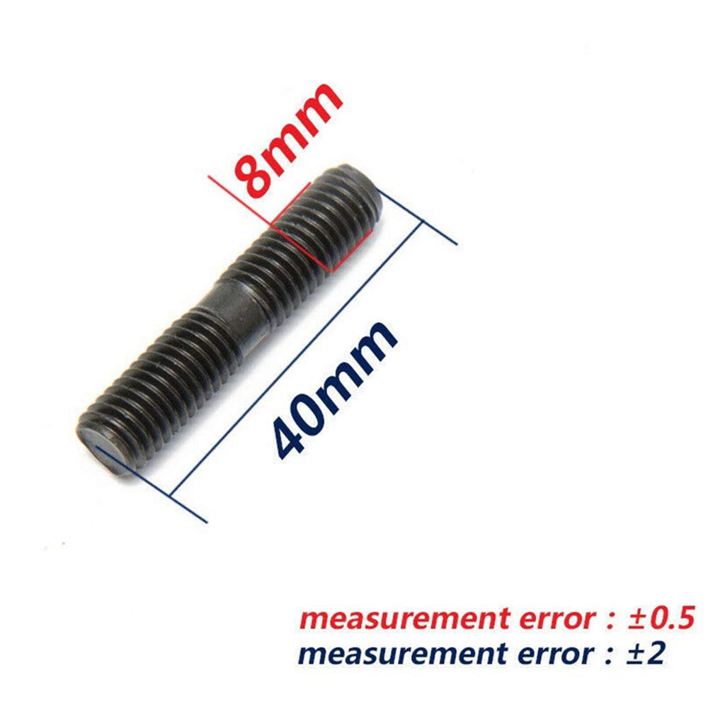 9 Pièces Goujons de M8x1.25 avec Écrou de Blocage Acier Haute Résistance pour Collecteur Échappement Adapté Automobile Compétition Tuning
