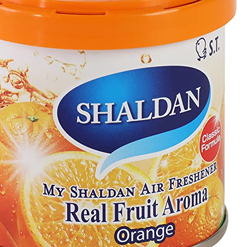 Image of Auto Dynasty My Shaldan Japanese Room /Car Limonene Gel Natural Air Freshener Cans, Orange Scent, 80g