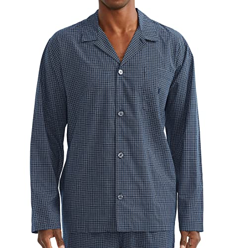 POLO RALPH LAUREN Mens Plaid Long Sleeve Pajama Sleep Button Down Shirt (as1, Alpha, l, Regular, Regular) Blue