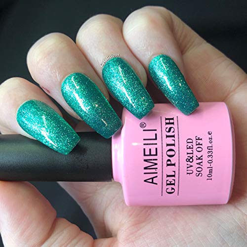 Esmalte de gel UV LED AIMEILI Chilly Shine Green 10ml miniatura 3