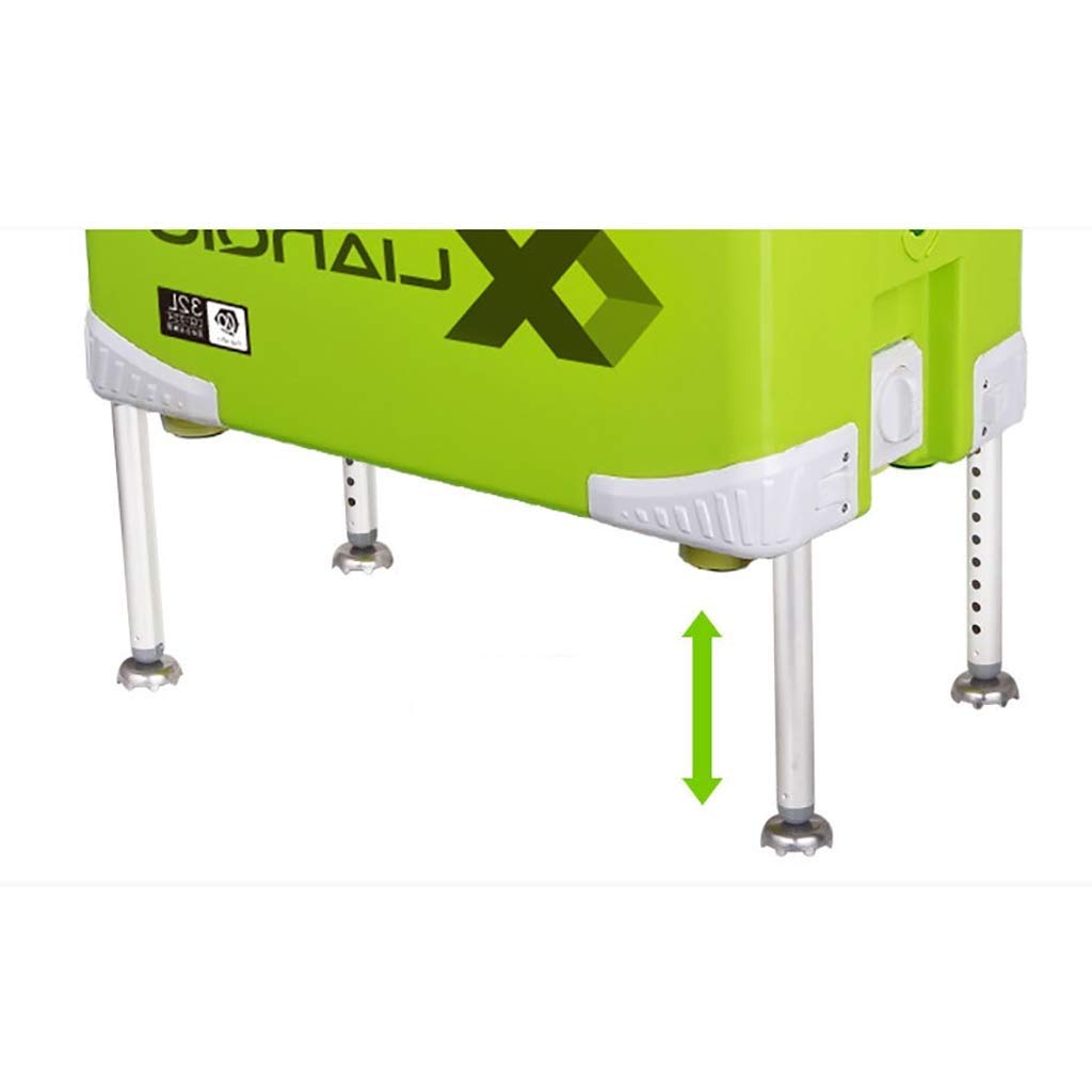 Doppelschichtiger Angelbox-Sitz, 32 l, große Kapazität, Multifunktions-Isolierung, Angelbox, Hebebein-Design, Angel-Trockenbox-Kühler (Farbe: Weiß)