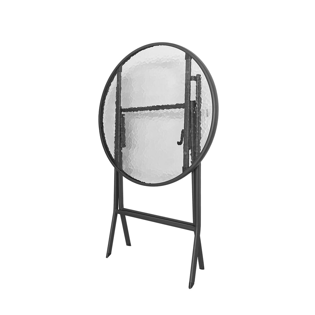 Acomoda Textil – Mesa Plegable de Acero para Interior y Exterior Antracita. Mesa de Cristal Estable y Resistente para Jardín, Balcón, Terraza y Patio 60x70 cm.