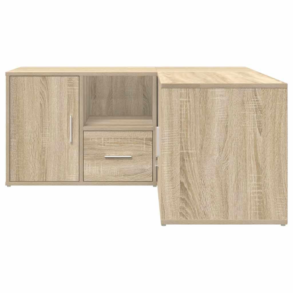 Armario esquinero de roble Sonoma, 160 x 40 x 45 cm, material de madera con 2 posibilidades de montaje como estantería de almacenamiento o armario en forma de L con compartimentos y cajones