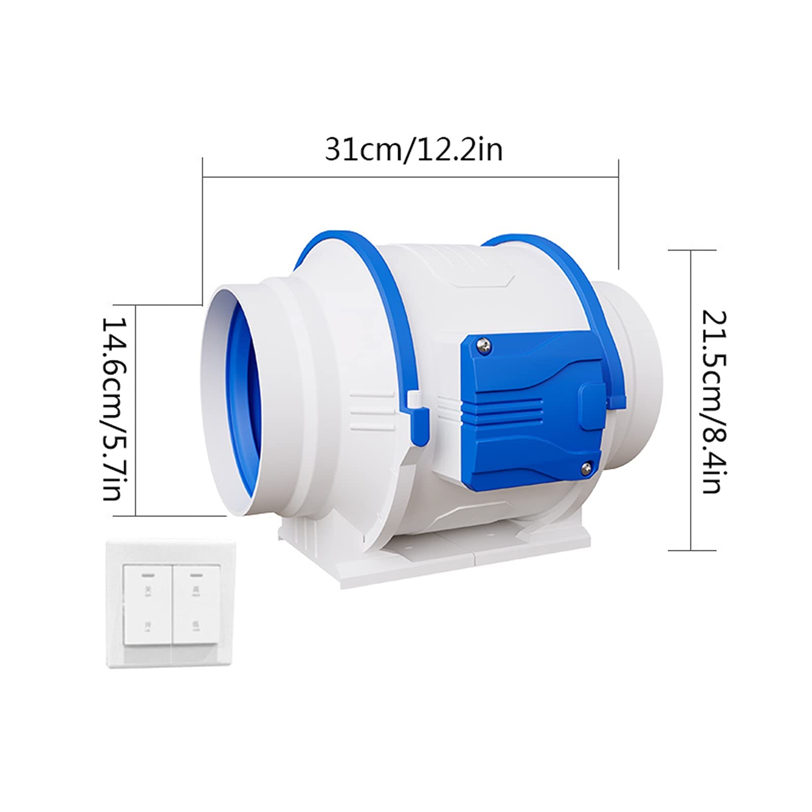 Ventola di scarico 4 "6" DUCT DUCT Ventola per il controllo del telecomando Ventolatore ventilatore con 2 Impostazioni velocità Dynamic Dynamic Fan Blade Famiglia Potente ventola di scarico ad alta po