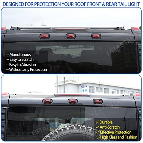 Roof Light Cover Guards Fit For Hummer H2 2003-2009, Roof Front And Rear Light Protective Grille Cover, Roof Tailgate Lamp Bezels Covers Trim Molding, 6 Pcs (Roof Front And Rear Light) #TOP1