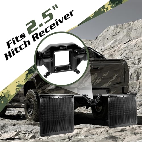 Image of 2.5 inch Hitch Mounted Mud Flaps for Trucks, Truck Mud Flaps Heavy Duty Adjustable Removeable Height and Width, Universal Duty Mud Flaps System to Protects Trailers from Scratches and Dirt.