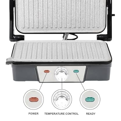 SUPERLEX 1500W Multifunktionsgrill – Kontaktgrill mit 180° Aufklappfunktion, Antihaftbeschichtung & Fettauffangschale | BPA-frei, 28x17 cm | Für Steak, Panini, Sandwich – Bild 5