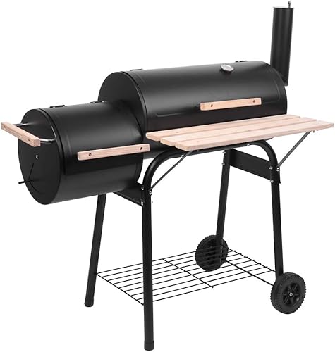 Miniatura 8 de susici Parrillas de carbón para exteriores de 44 pulgadas, parrilla portátil para barbacoa con ruedas para patio, patio, campamento, picnic, barbacoa